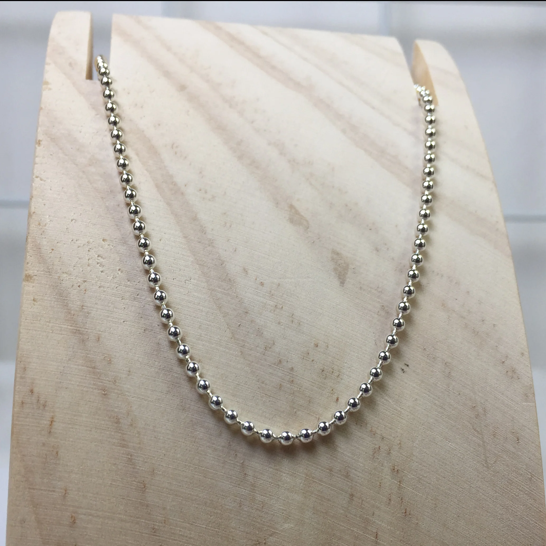 

2019 100% 925 Sterling Silver Classic E COLLECTION Beaded Silver Necklace Charm Fashion Jewelry Free Shipping