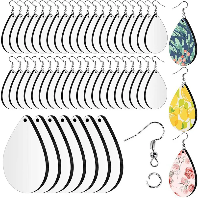 

50pcs Sublimation Blanks Water Drop Earrings MDF Wood