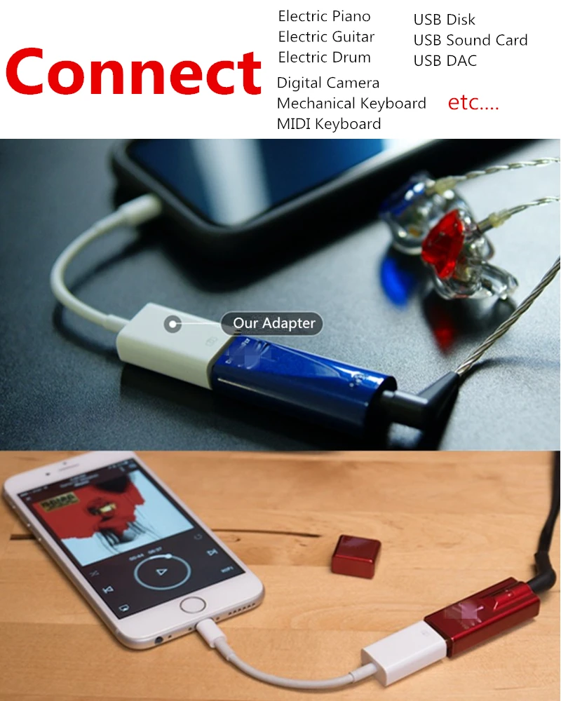 PAIAIP освещение к USB адаптеру камеры OTG кабель для iPhone/iPad, USB мама подключения звуковая карта, U диск, MIDI клавиатура, ЦАП и т. Д