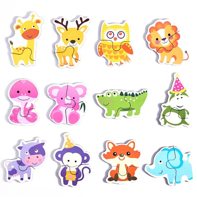 Детский садовый трафик/животные детские деревянные головоломки игры Обучающие