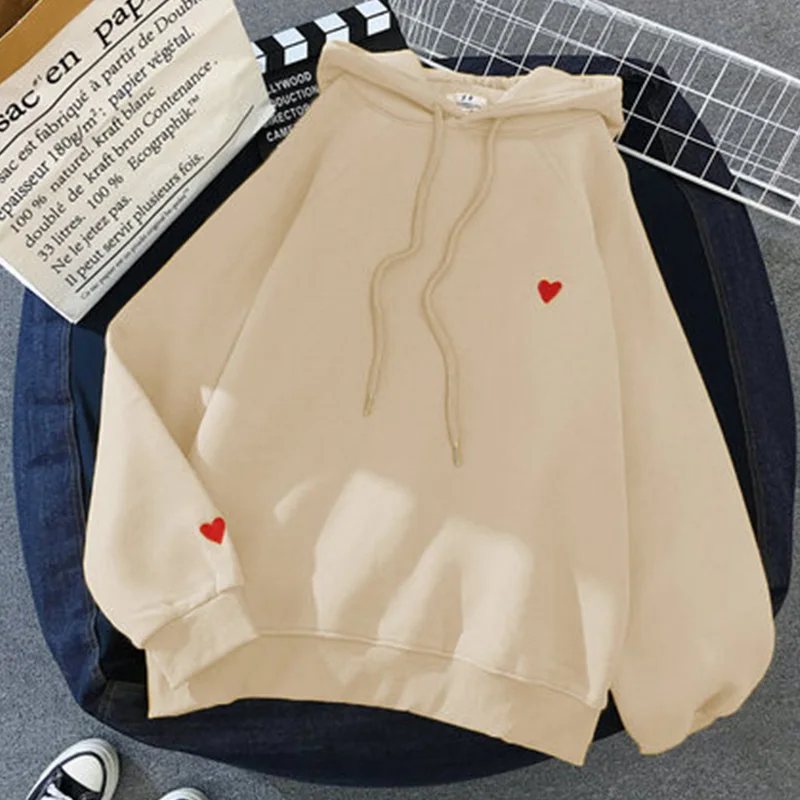 Beige Толстовка Harajuku стиль свободная одежда Женская Куртка tide Толстовка Размер Уличная para спортивный костюм плюс бархат утолщение - Цвет: Beige
