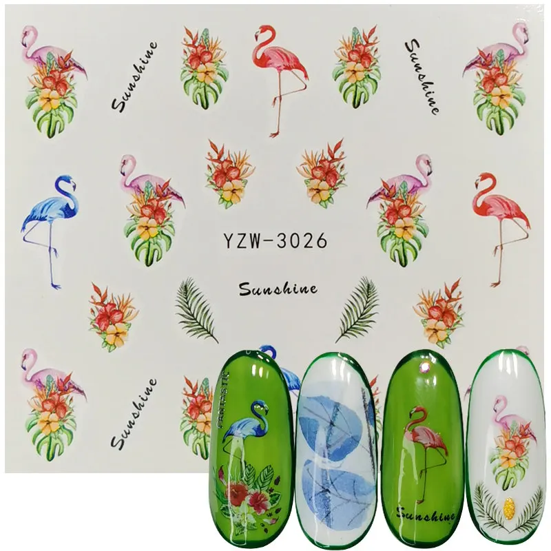 

2023 NEW Designs Water Nail Stickers Decal Flowers Leaf Transfer Nail Art Decorations Slider Manicure Watermark Foil Tips
