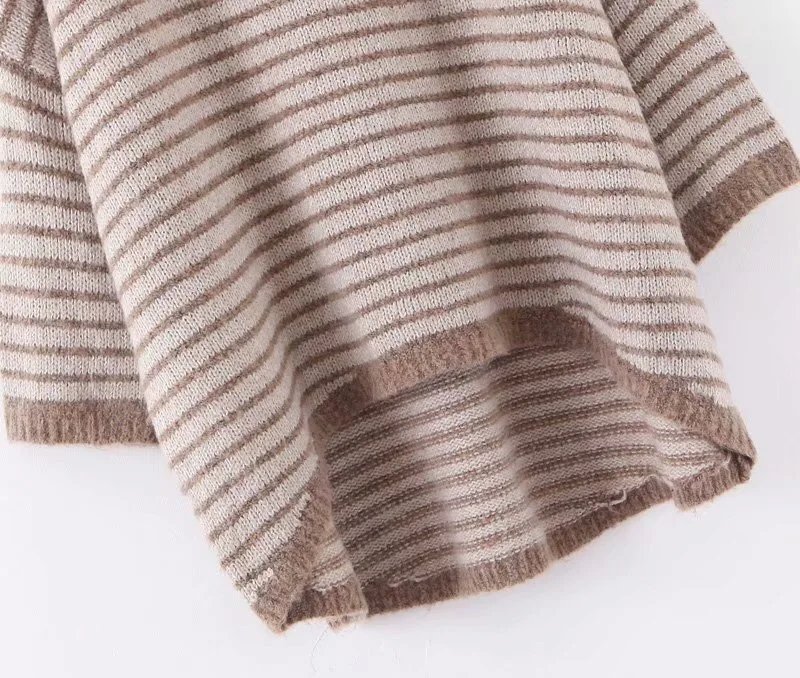 Женский трикотажный свитер с высоким воротом Свободный Длинный пуловер