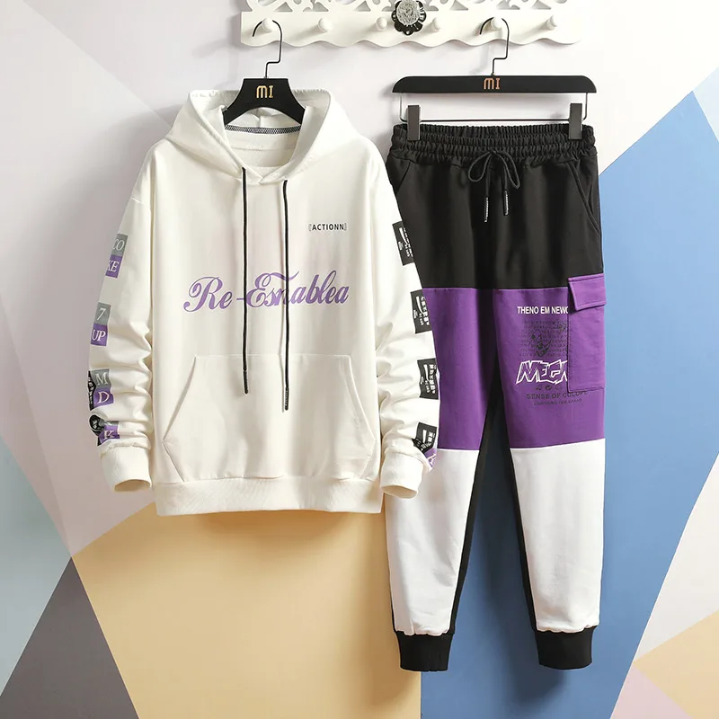 Мужской осенний комплект из 2 предметов: толстовка и штаны высококачественный