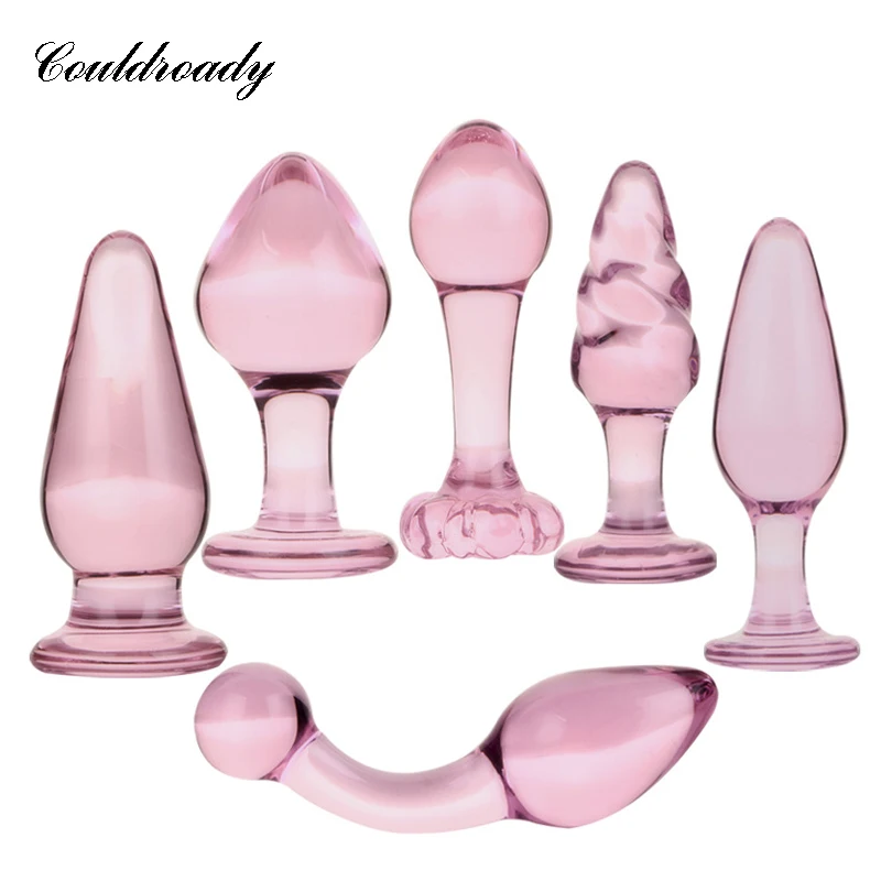Милый изысканный розовый стеклянный фаллоимитатор для стимуляции анальной