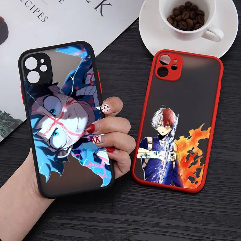 

Anime My Hero Academia Phone Case matte transparent For red iPhone 7 8 x xs xr 11 12 pro plus mini max Clear Funda