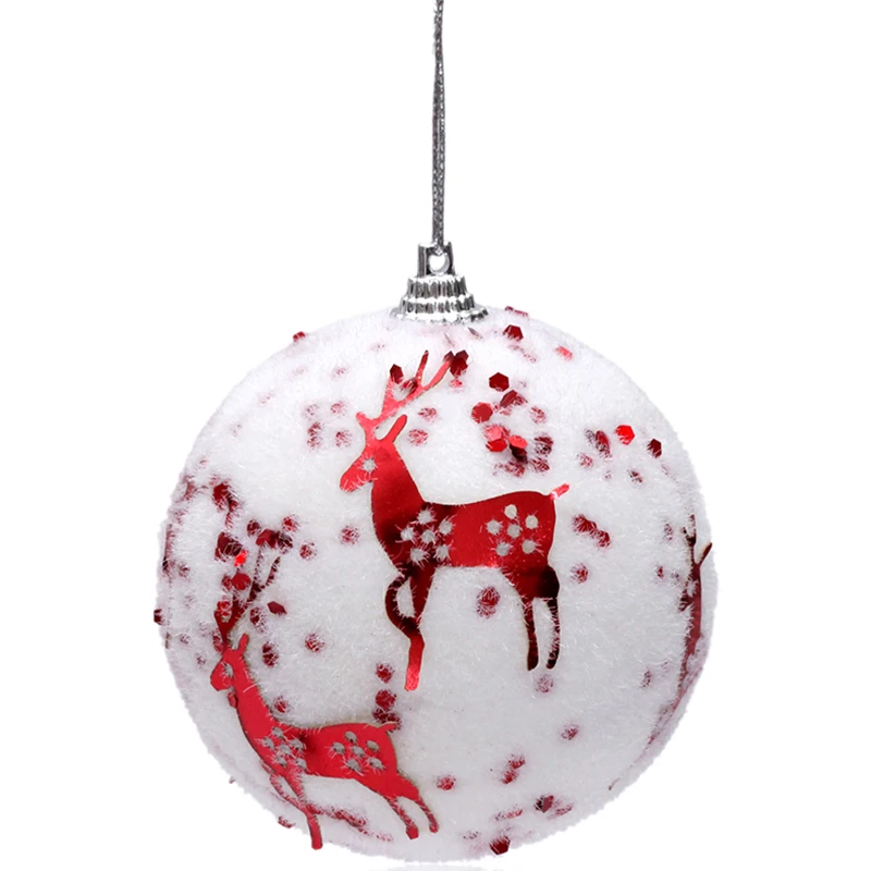 Акция Рождественское украшение красный оленевый шар 80 мм 3 шт./упаковка|decorative