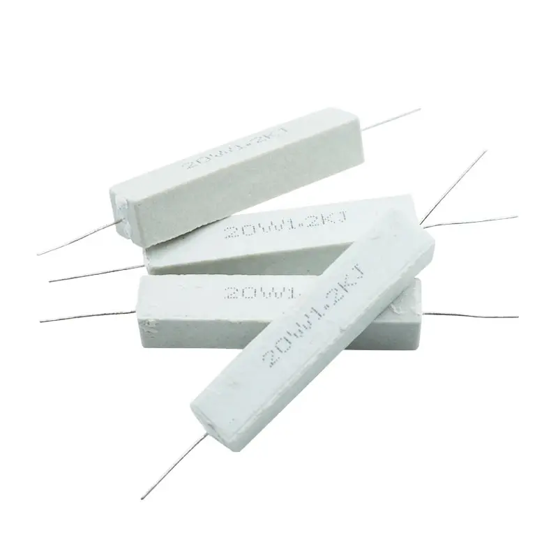 Cement Resistor 20W 1R/2/2.2/2.5/3/4/5/10/30/33/200 1~100K 1/1.5/2/3/4.7K Ceramic 5% Accuracy 2 pcs | Электронные компоненты и
