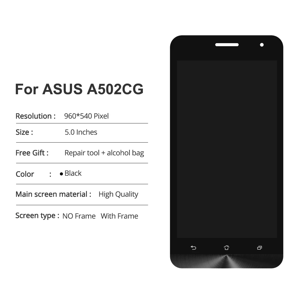 100% протестированный 5 0 ''черный для Asus Zenfone Lite A502CG ЖК-дисплей кодирующий