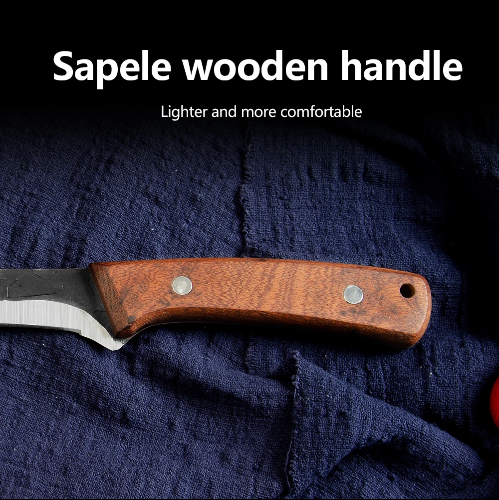 6 дюймов Кухня шеф-повара деревянная ручка инструмента Нержавеющая сталь