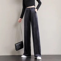 womens pants wide leg korean style high waist streatwear vintage female straight corduroy trousers loose plus size office lady
