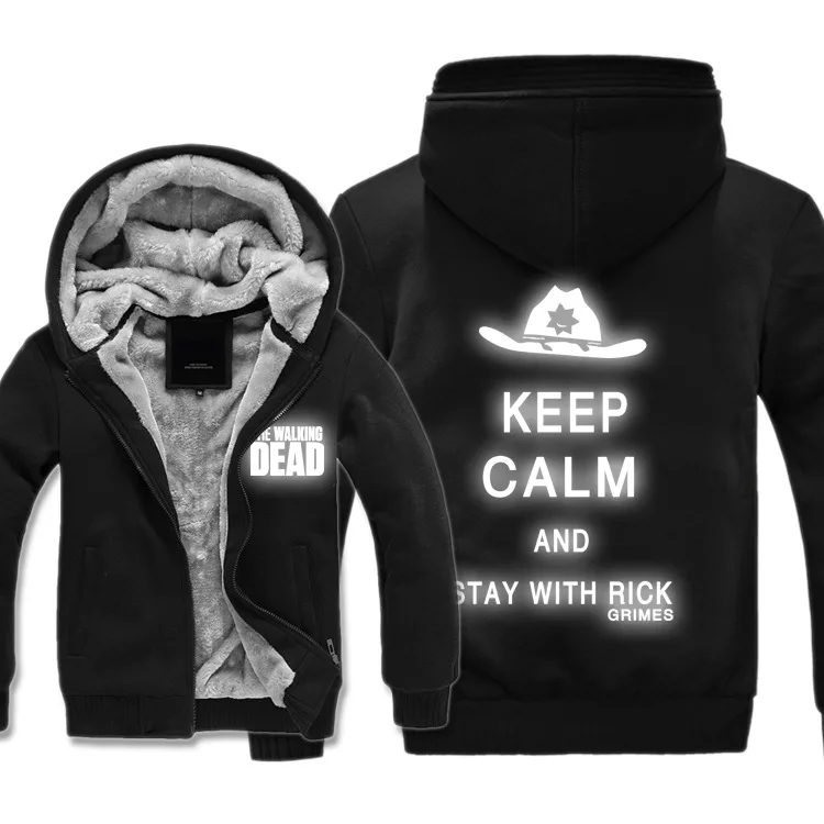 

Carrefour American TV series walking dead crossbow men's grey wing thickened Hooded Sweater autumn and winter men's coat mens