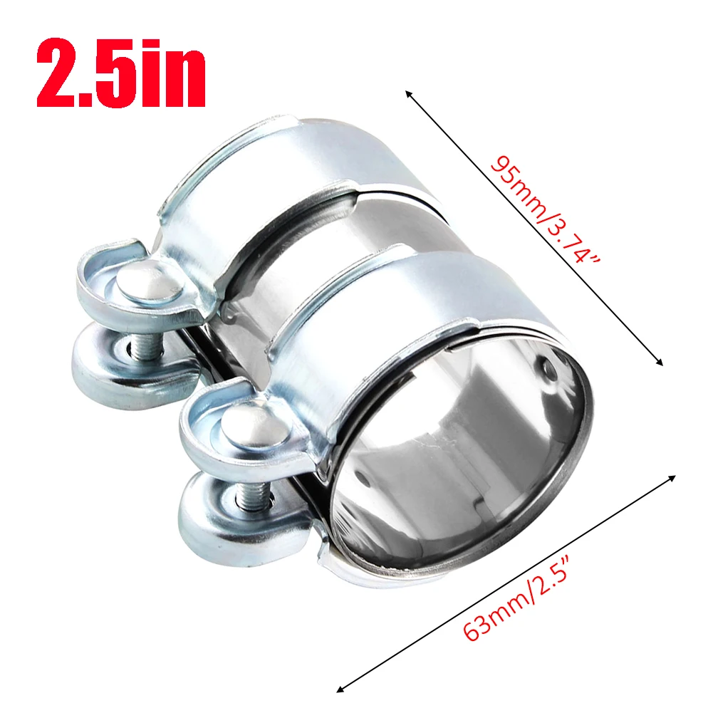 

2.5 Inch Exhaust Pipe Joint Connector Socket Clamp Low Carbon Steel Pipe Clamp Joint 65mm Triangle Belt Clamp Easy To Install