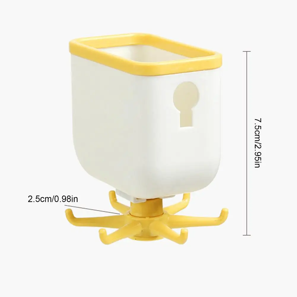 

Wall Mount Key Holder With 360 Degree Rotating Storage Caddy Hooks Utensils Storage Hanger Bathroom Kitchen Supplies