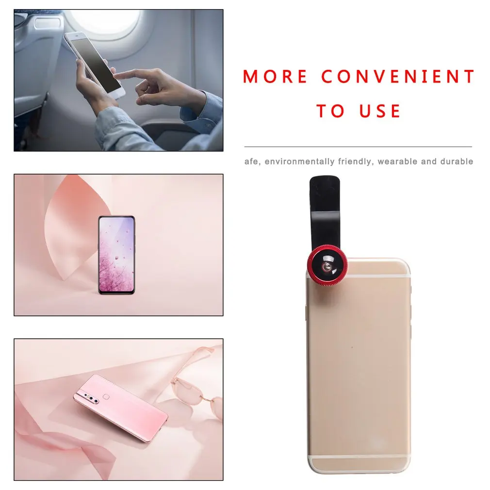 3 в 1 комплект для макросъемки рыбий глаз с широкоугольным объективом и клипсой 0