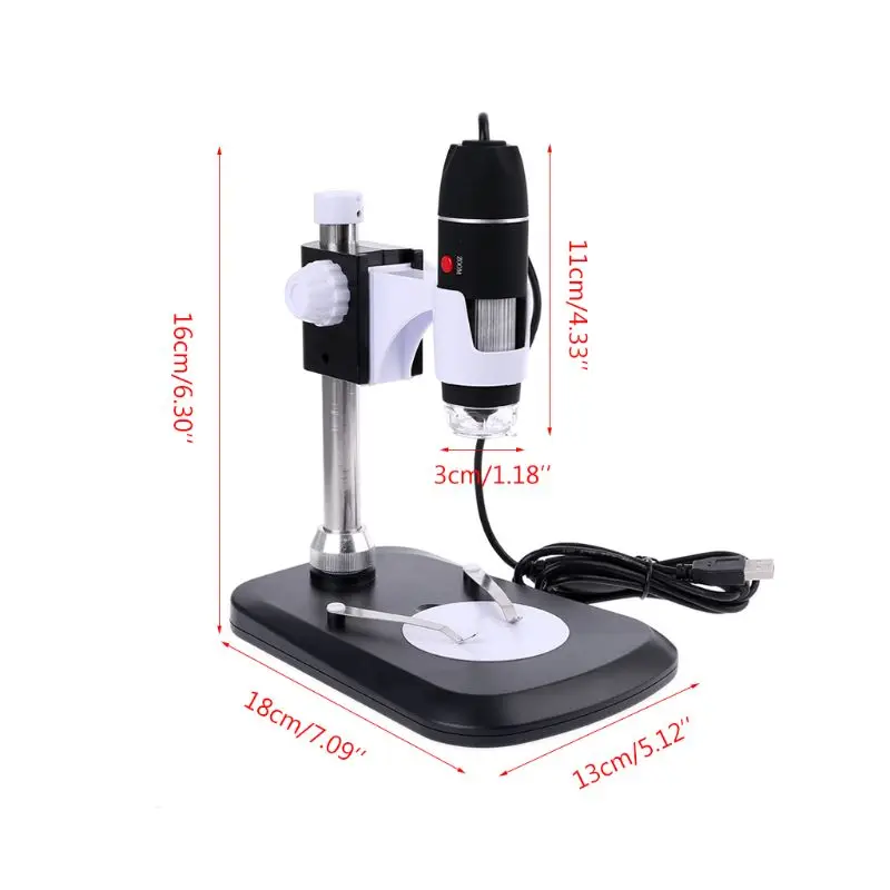 

1600X 8 LED Digital Microscope USB Endoscope Camera Magnifier Electronic Monocular Microscope with Stand