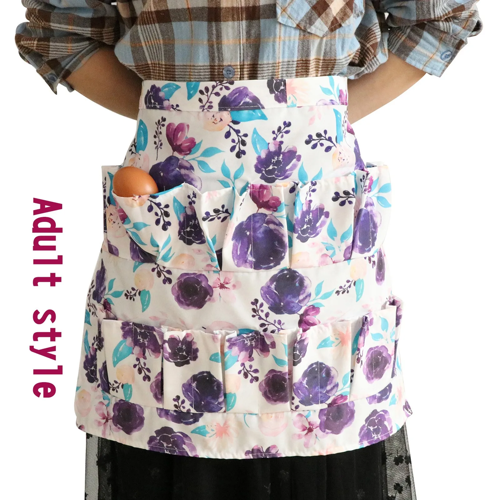 

Apron Adult Children Fashion Collecting Apron Pockets Holds Chicken Farm Home Apron Floral Egg Apron Kitchen Accessories Alpaca