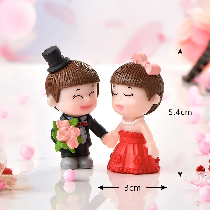 Мини-куклы для пар Свадебные пары микро-пейзаж торт хрустальный шар аксессуары