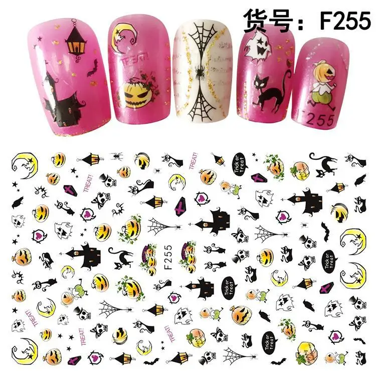 

10pcs New Halloween manicure stickers 3D manicure decorations