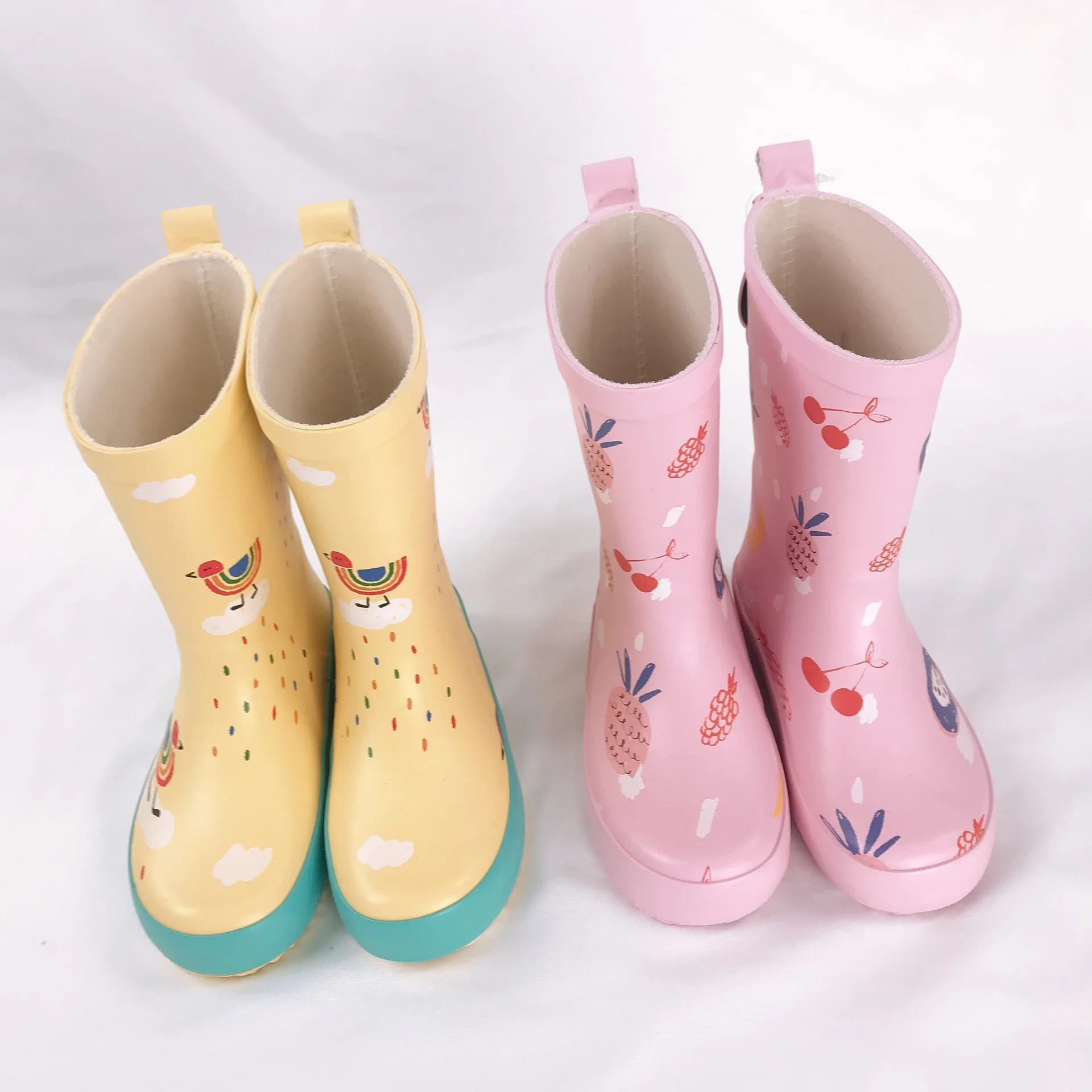

Rain Boots Kids Girl Cartoon Printed Baby Water Shoes Lovely Rainboots Boy Outdoor Waterproof Children's Rubber Boots KS639