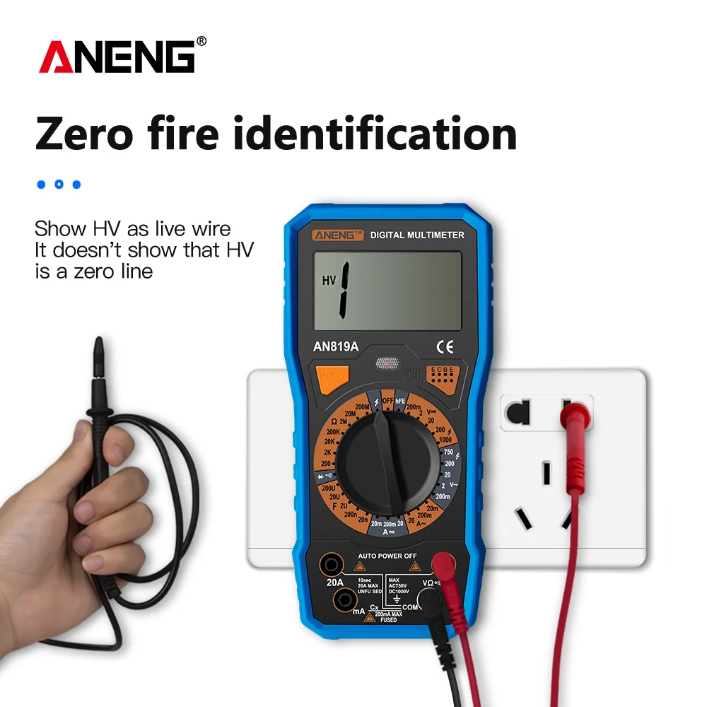 ANENG AN819A Цифровой мультиметр Esrmeter True Rms цифровой тестер вольтметр батареи Multimetro