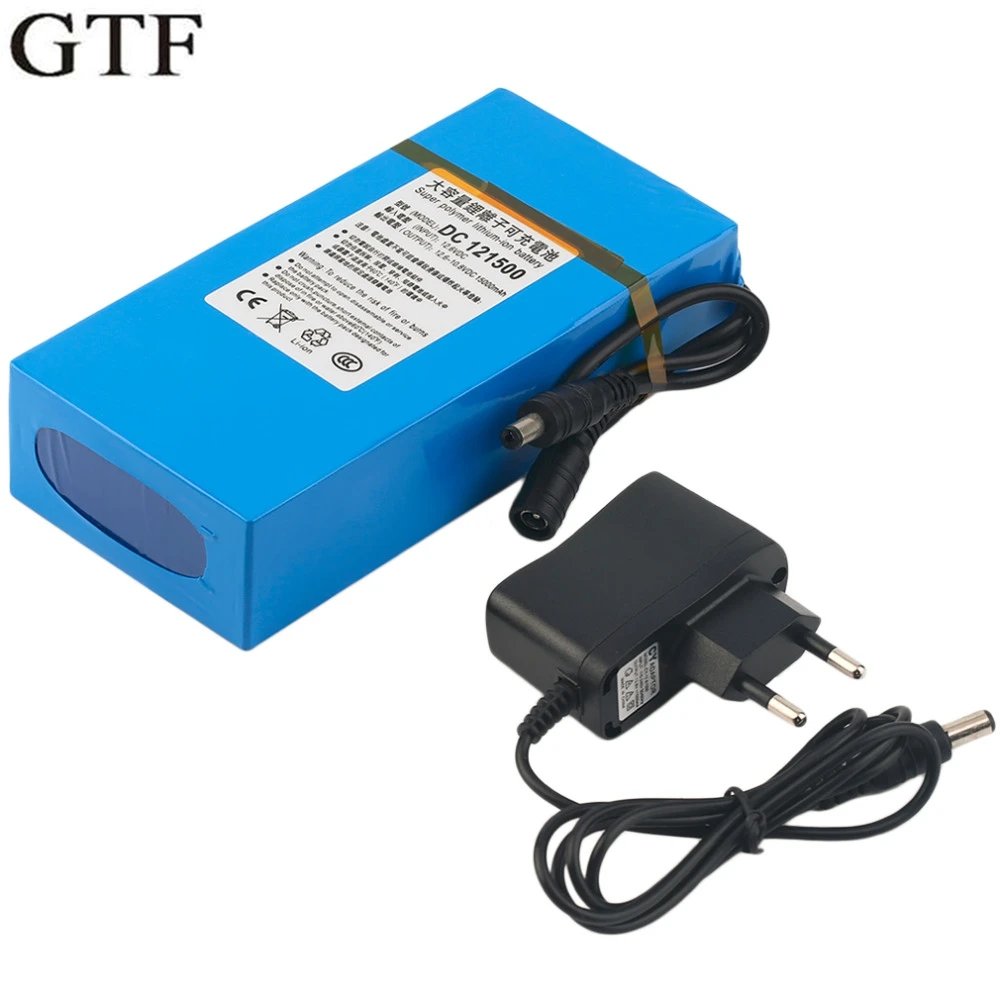 GTF DC 12V 15000mAh Powerful Rechargeable Li-ion Battery Backup Li-ion Battery For CCTV Camera Wireless Transmitter