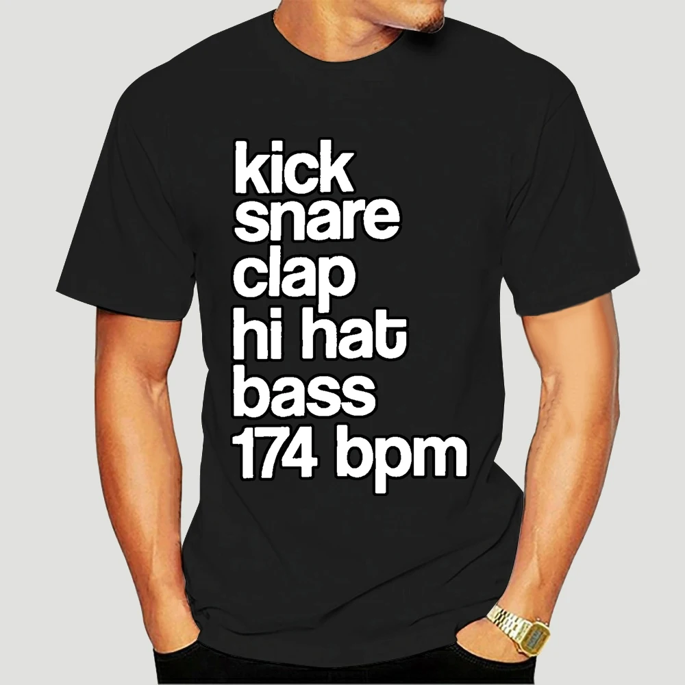 

Dj Shirt Kick Snare 174 Bpm Synthesizer Bass Synth Music Drum & Bass Producer Printed T Shirt Print T Shirt Mens Summer 6780X