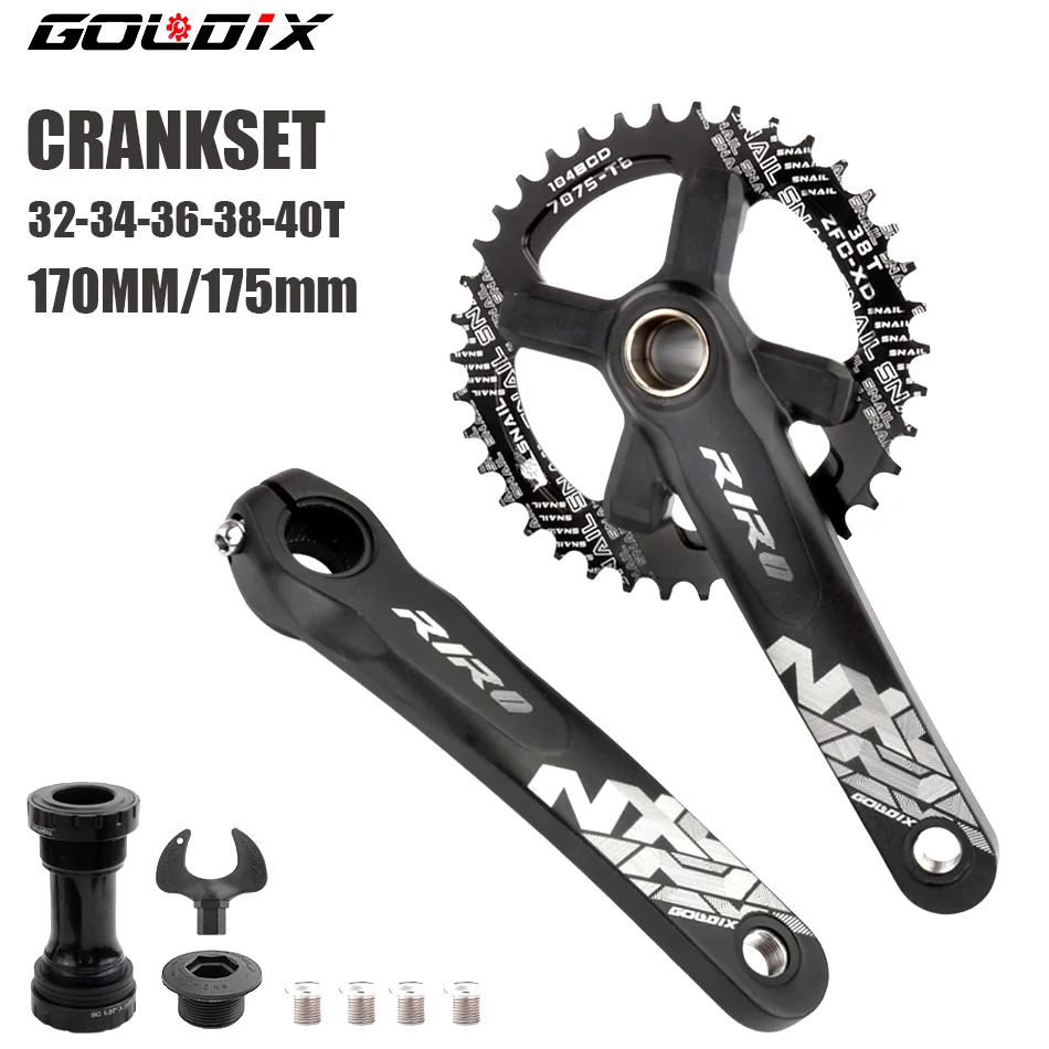 

bicycle crank chainwheel 104BCD MTB Bike Crankset 170/175MM Aluminum Alloy Crank arms for bicycle 32T/34T/36T/38T/40T Mtb cranks