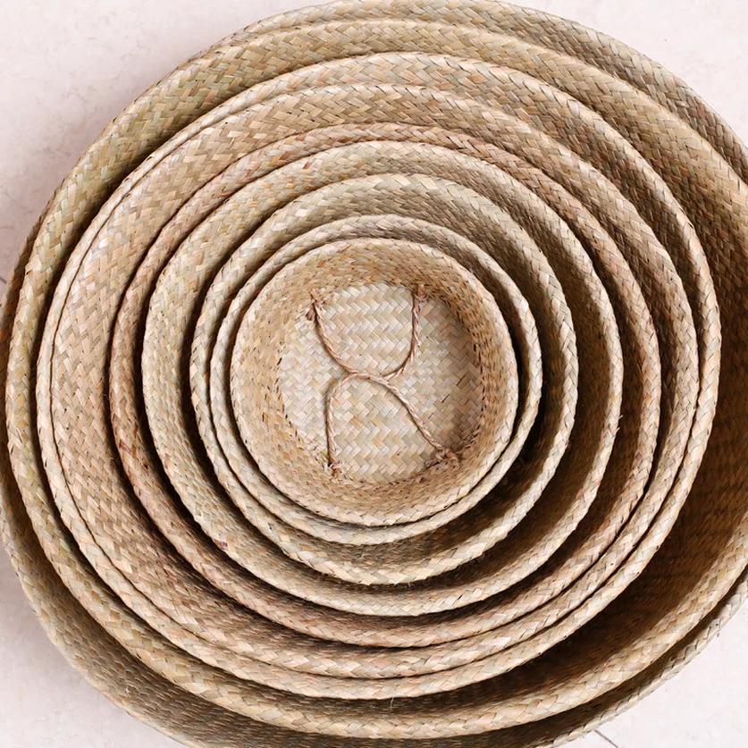 Складные бамбуковые корзины для грязного белья соломы плетеные из ротанга