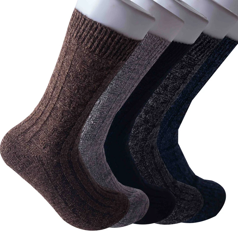 1 пара Для мужчин толстый шерстяной носки без пятки в стиле ретро Национальный