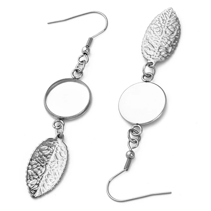 6pcs/lot 10 12 14 16 18 20mm Stainless Steel Blank Post Earring Stud Base Pins With Earring Plug Supplies For DIY Jewelry Making