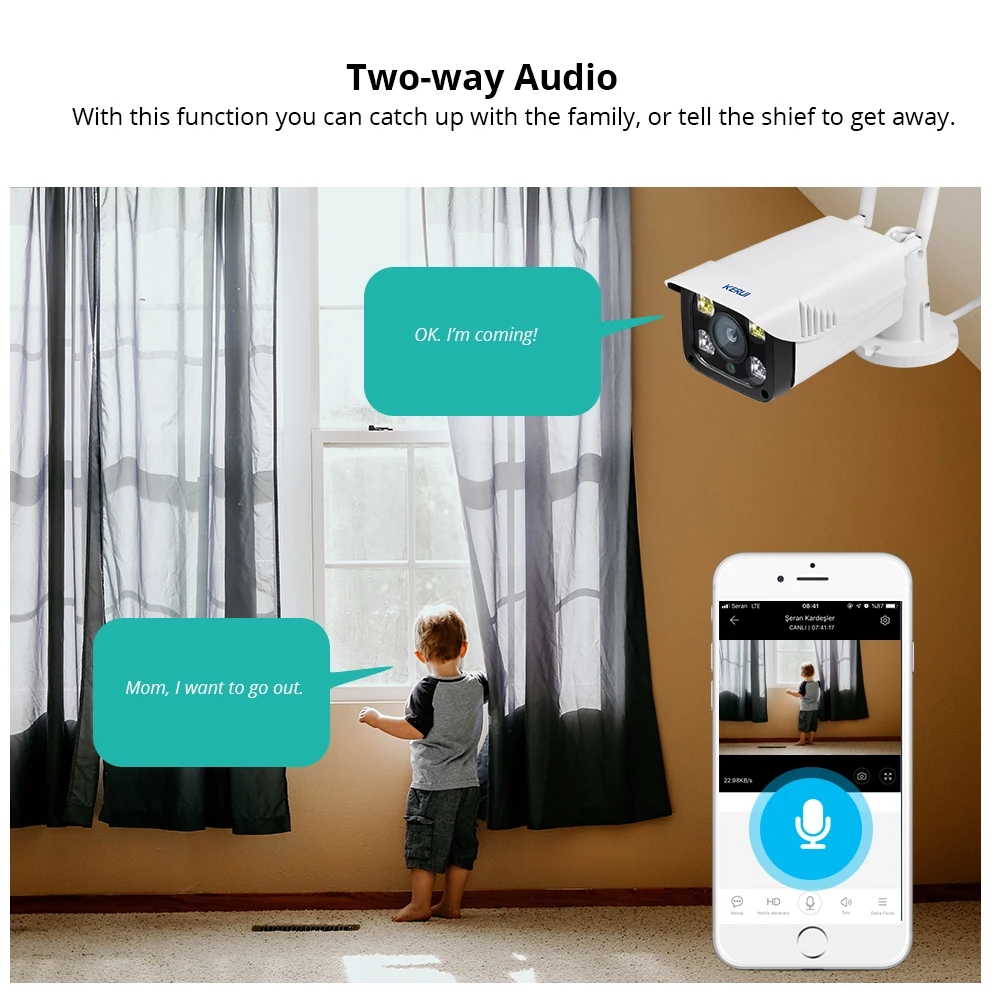 KERUI 2.0MP 1080P Tuya Smart life беспроводная уличная безопасность WiFi ip-камера Full HD IP66 Водонепроницаемая камера видеонаблюдения CCTV