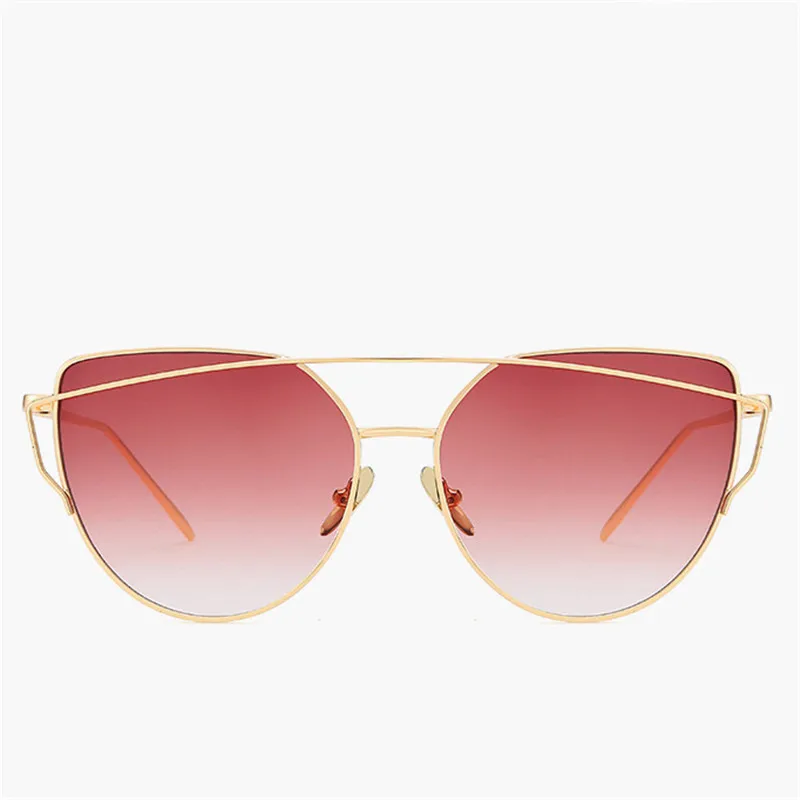 RBROVO, классические женские солнцезащитные очки Cateye, винтажные яркие цвета, металлические очки, уличные очки для покупок, UV400 - Цвет линз: GoldTea