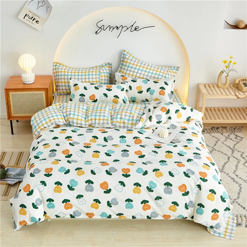 

Soft King ,Twin ,Full Size, Bedding Set 4 In 1,1 Duvet Cover ,2 Pillow Shams And 1 Bed Sheet Queen