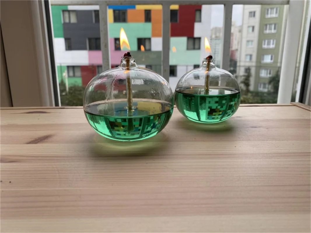 

1PCS Glass Oil Lamp Elegant Candle - Bachelor Party Ideas Bridesmaid Gift Balcony Decor Wedding Inspiration Night Light