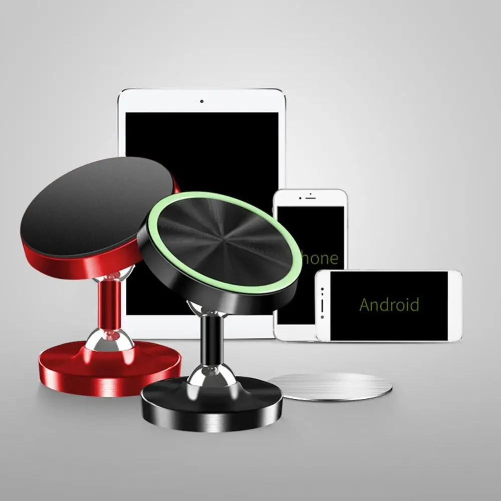 

Металлический Автомобильный держатель для телефона с двумя шариками вращающийся на 360 градусов Магнитный держатель на присоске