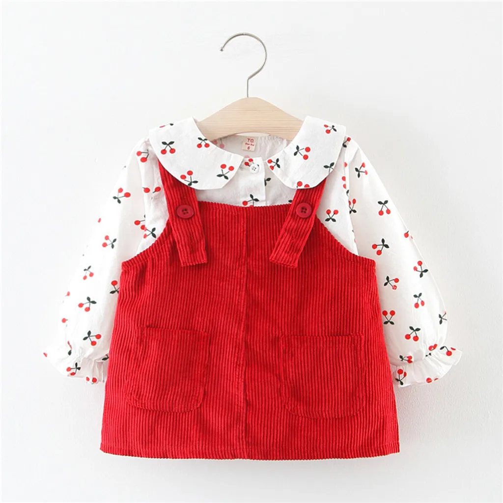 Футболка с фруктовым принтом для маленьких девочек комплект повседневной одежды