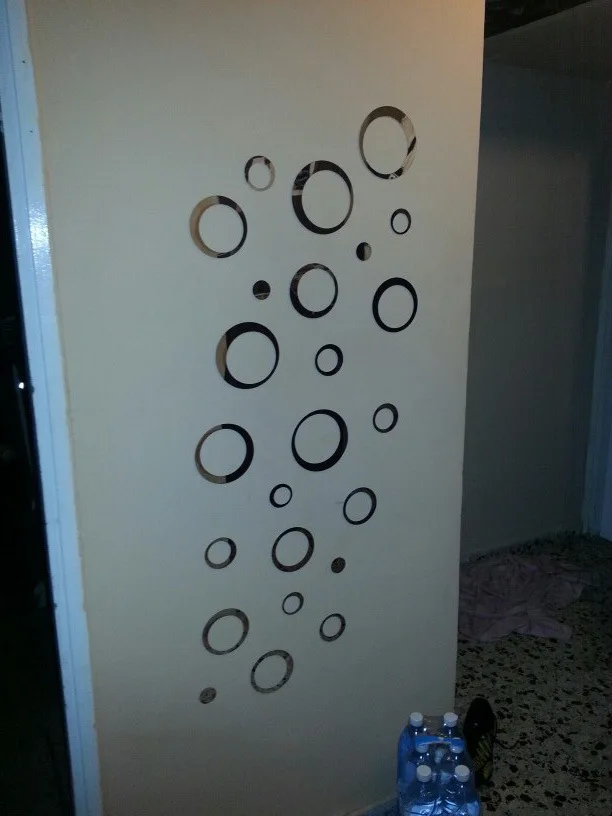 Круглый хит продаж взрывной 3D зеркальный настенный стикер для ванной комнаты