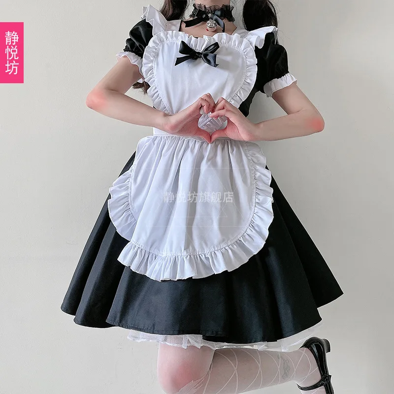 

Черный классический костюм горничной, японская мягкая девушка Алиса, Лолита, Лолита, горничная, платье для кафе, одежда для детской Лолиты