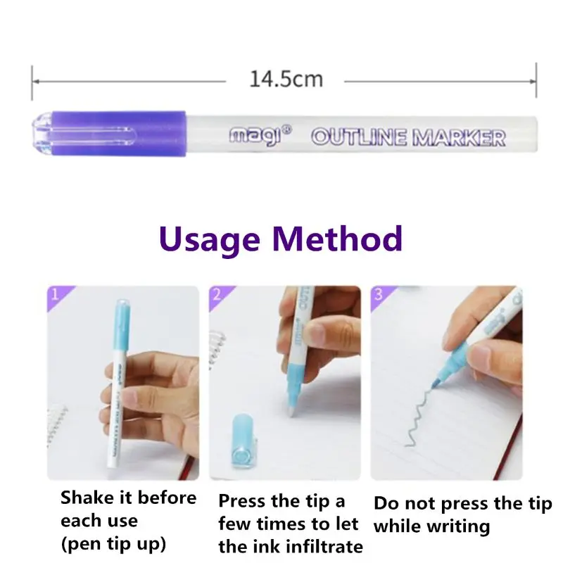 

Self-outline Metallic Markers, 8pcs Double Line Pen BuIIet Journal Pens & Colored Permanent Marker Pens for Kids, Adults