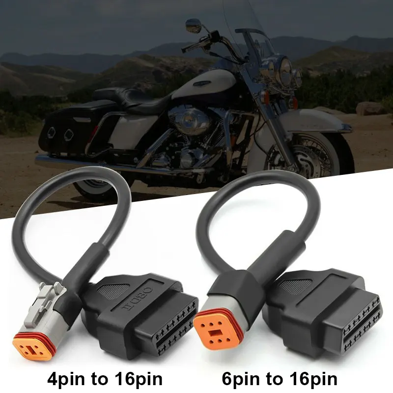 

Разъем OBD2 для мотоцикла, мотоцикла, автомобиля, грузовика, мотоцикла, удлинитель OBD, 4 контакта, 6 контактов в OBD2, 16 контактов, адаптер для 6 кон...