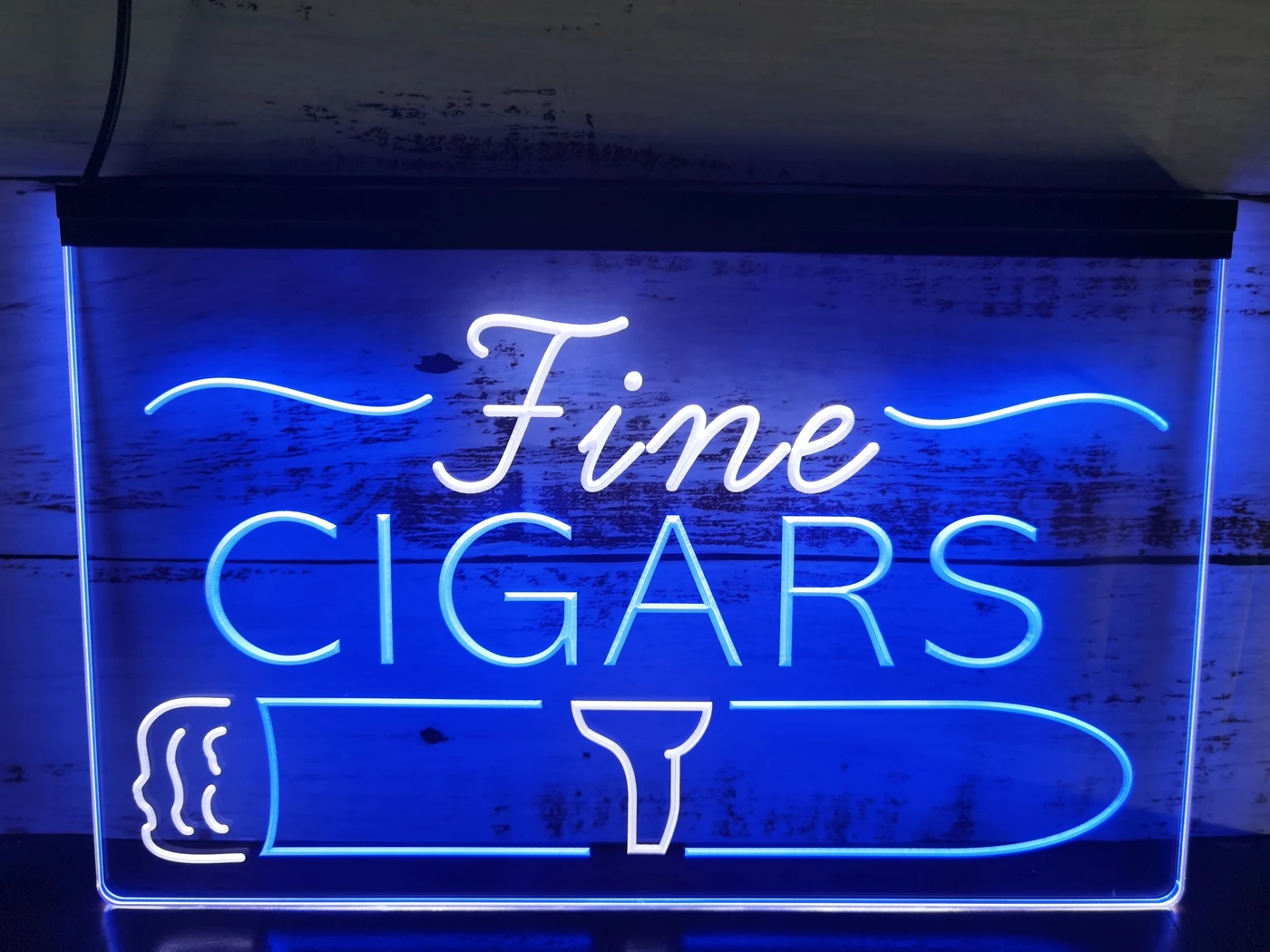 

SS166 Fine Cigars Shop Smoking Room Man Cave Dual Color LED Neon Sign