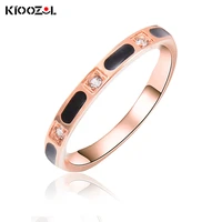 kioozol stainless steel micro inlay cubic zirconia crystal ring for women wedding engagement elegant accessories 123 ko2