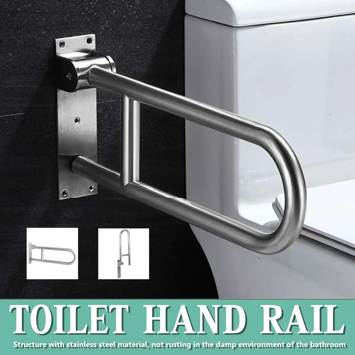 Bath Shower Handrail Stainless Steel Toilet Safety Frame Rail Grab Bar Handicap Bathroom Safety Grab Bars Bathroom Hand Grips