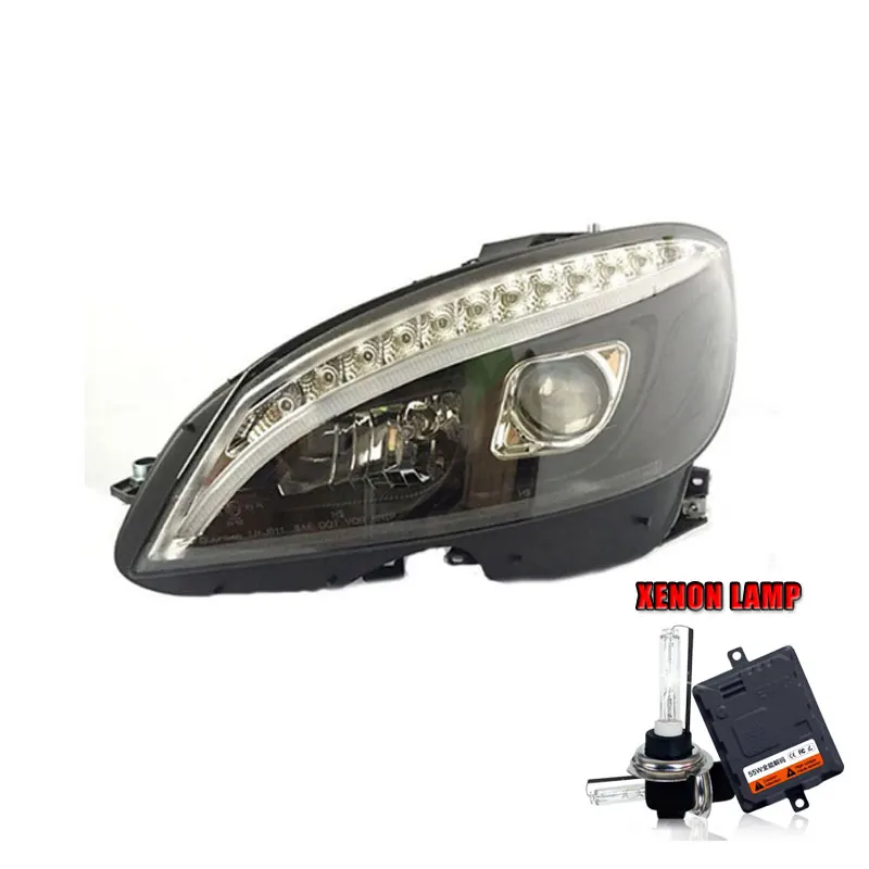 Xenon 2 шт. автомобильный стиль светодиодный фары для Benz W204 2007-2011 для W204 Головной фонарь светодиодный объектив двойной луч H7 HID Xenon bi xenon объектив - Цвет: Xenon