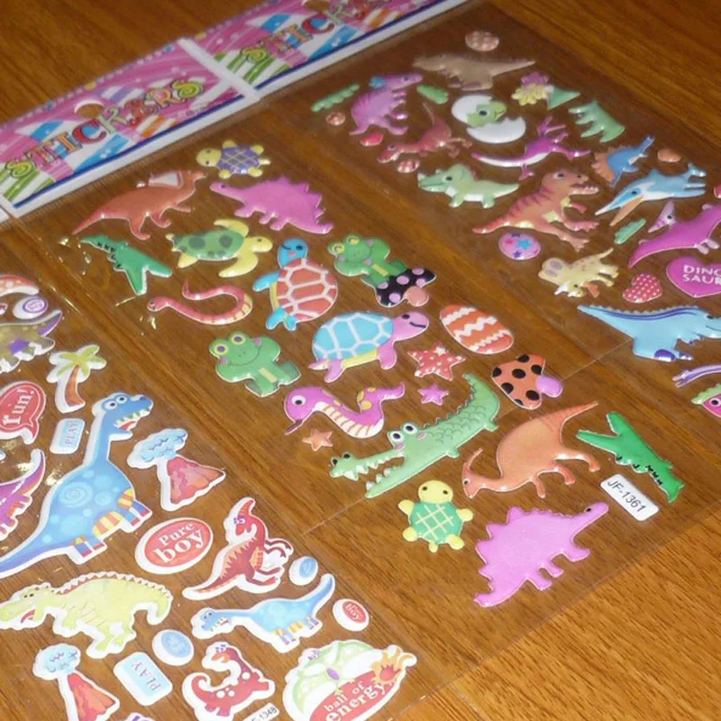 5 шт. с рисунком динозавра из мультфильма ПВХ пузырь наклейки на стену подарки