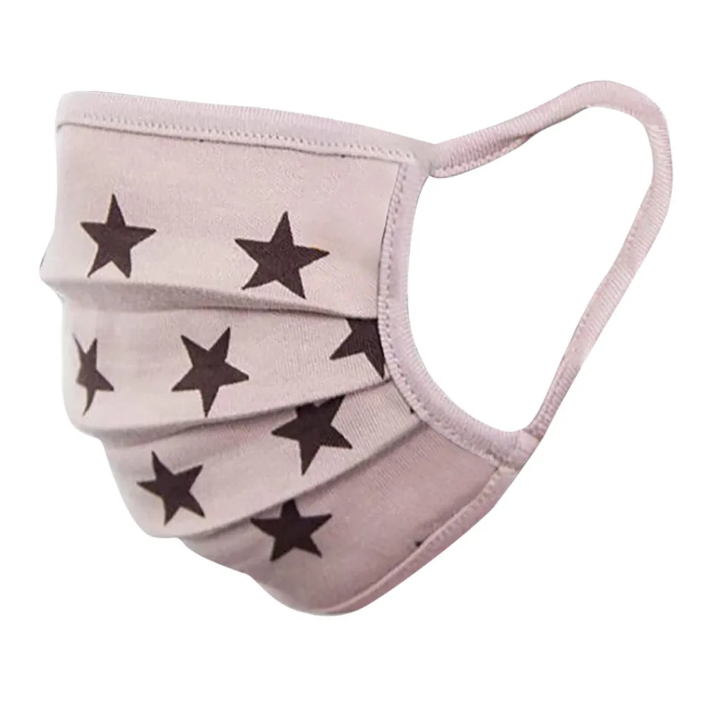 1/2/3 шт. многоразовая детская маска с принтом пятиконечной звезды ветрозащитная и