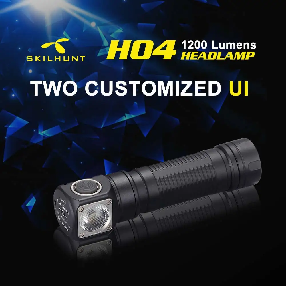 Skilhunt H04 H04R H04F светодиодный фонарик два пользовательских UI Cree XML1200Lm фонарик для охоты, рыбалки, кемпинга flashligh+ повязка на голову