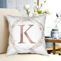 letter k rose gold alphabet pillowcase printed fabric cushion cover gift throw pillow case cover seat drop shipping 18