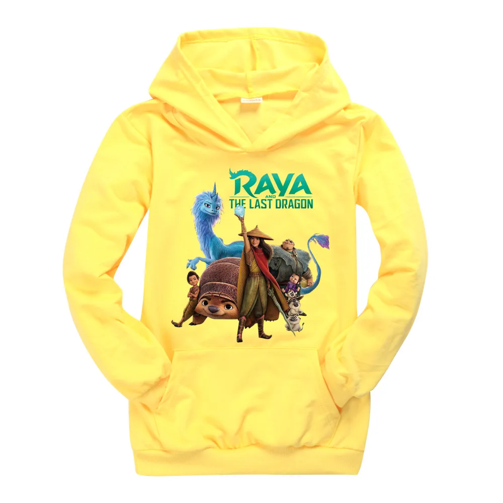 Детская одежда для девочек Райя и последний дракон худи для мальчиков Карикатурный свитшот из хлопка Верхняя одежда для детей с длинными рукавами Пуловер.